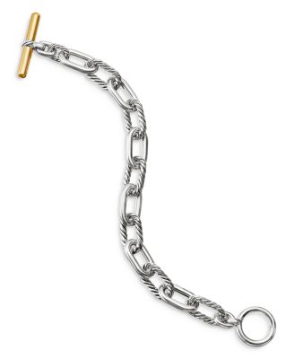 18K Yellow Gold & Sterling Silver DY Madison&reg; Toggle Chain Link Bracelet, 11mm