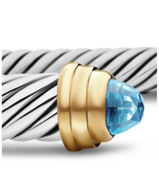 Classic Cable Bracelet in Sterling Silver with 14K Yellow Gold , 5mm