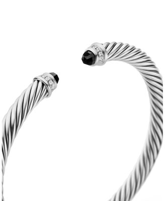 Cable Classics Bracelet with Black Onyx and Diamonds, 5mm