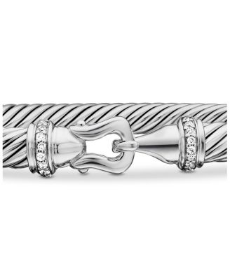 Cable Buckle Bracelet with Diamonds, 5mm