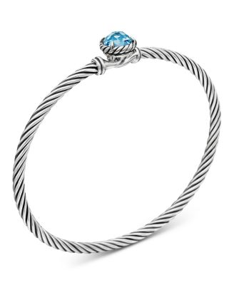 Petite Ch&acirc;telaine &reg; Bracelet in Sterling Silver with Blue Topaz, 3mm