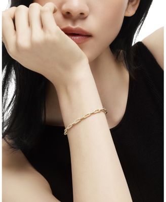 Stax Chain Link Bracelet with Diamonds in 18K Gold