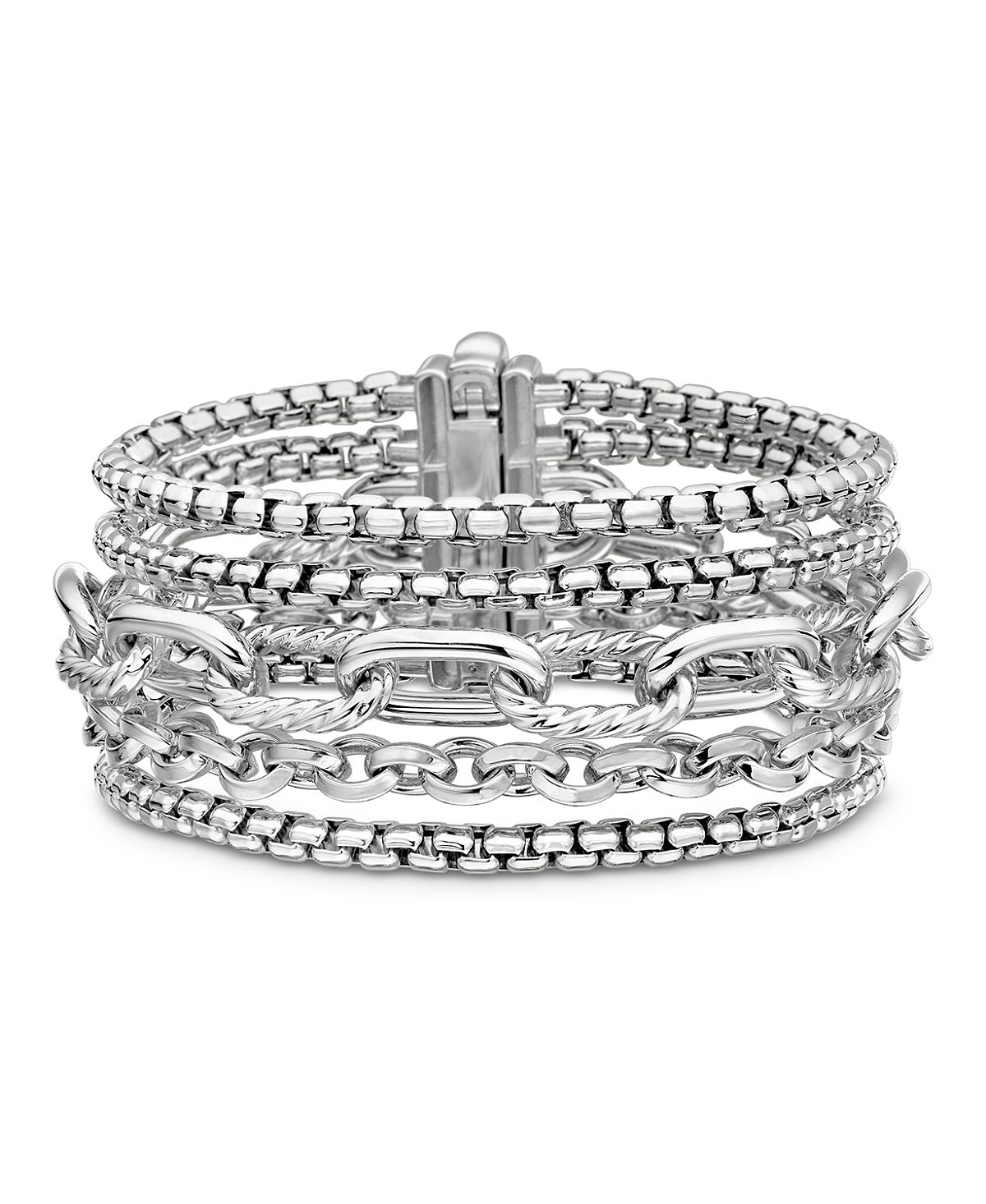 David Yurman Sterling Silver Multi-Row Chain Bracelet