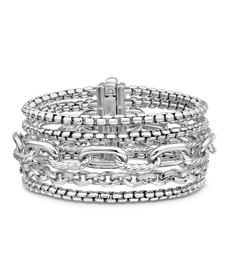 David Yurman Sterling Silver Multi-Row Chain Bracelet