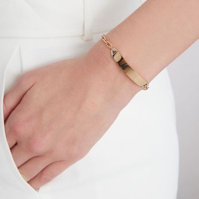 18K Rose Gold Carrington Diamond ID Bracelet