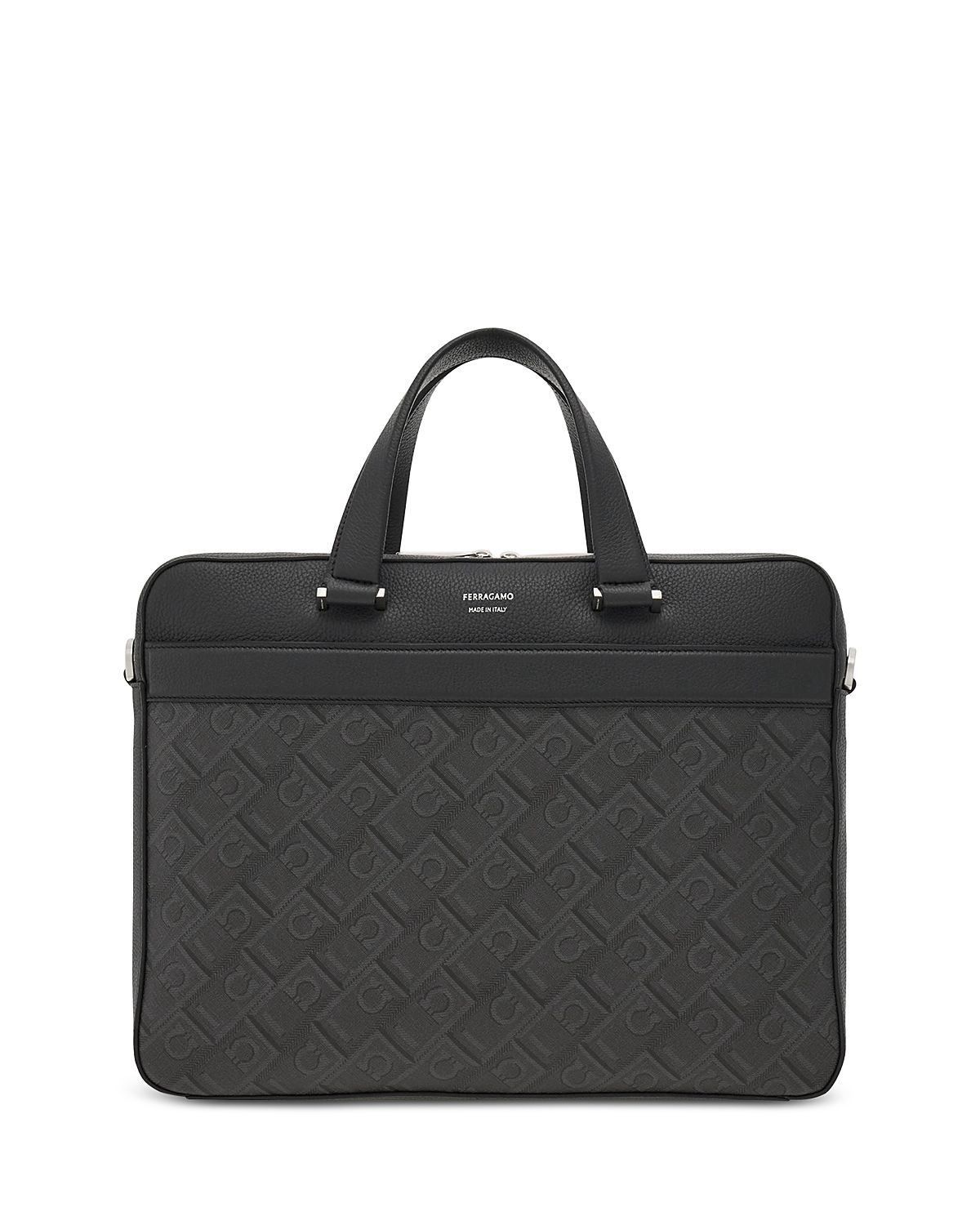 Ferragamo Monogram Canvas & Leather Business Bag