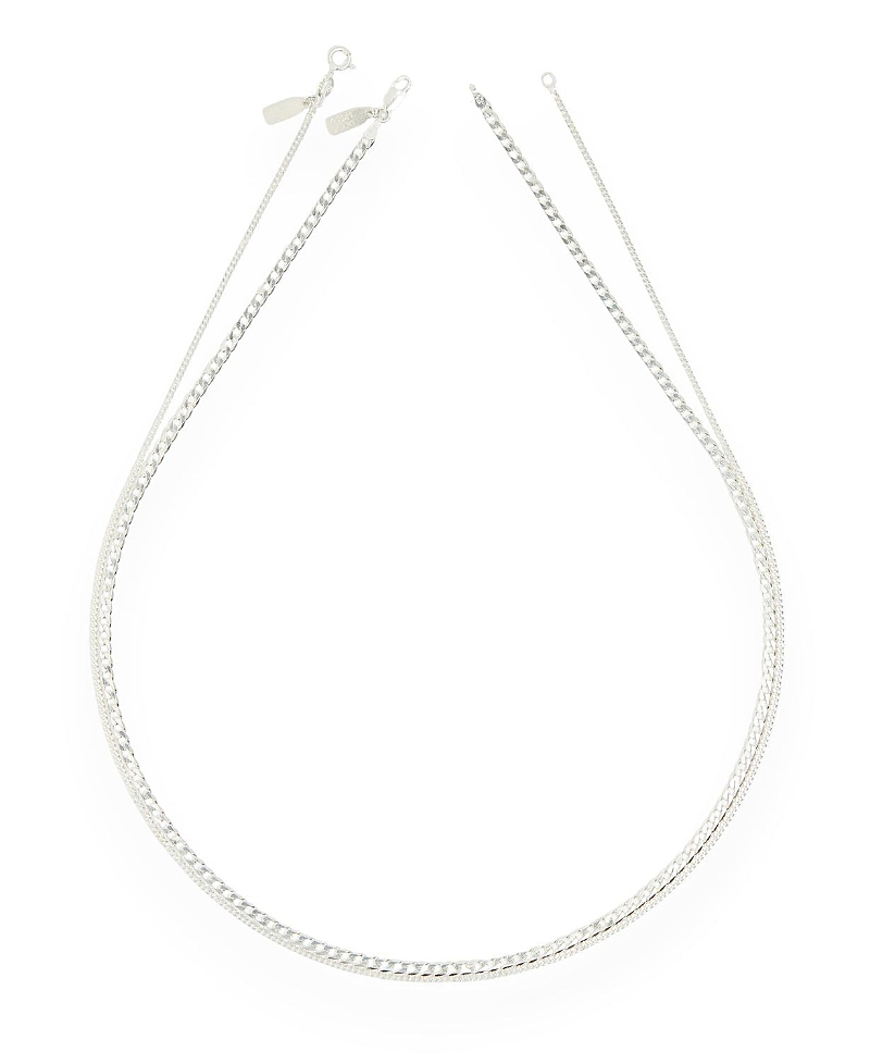 Deux Lions Jewelry Stack Cuban Chains In Silver For Her In Silver