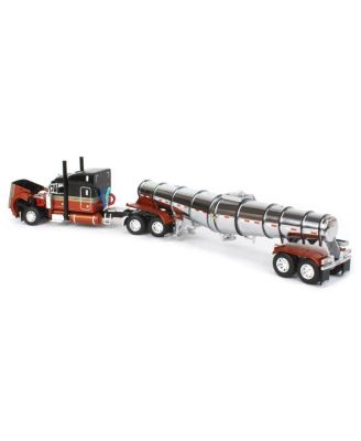  1/64 Burnt Orange Peterbilt w/ 63in Mid-Roof Sleeper & Polar Deep Drop Tanker, DCP by 14+ - Ages 5-7