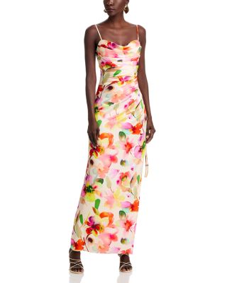 Printed Stretch Sateen Gown