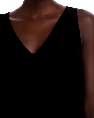 V Neck Velvet Midi Dress