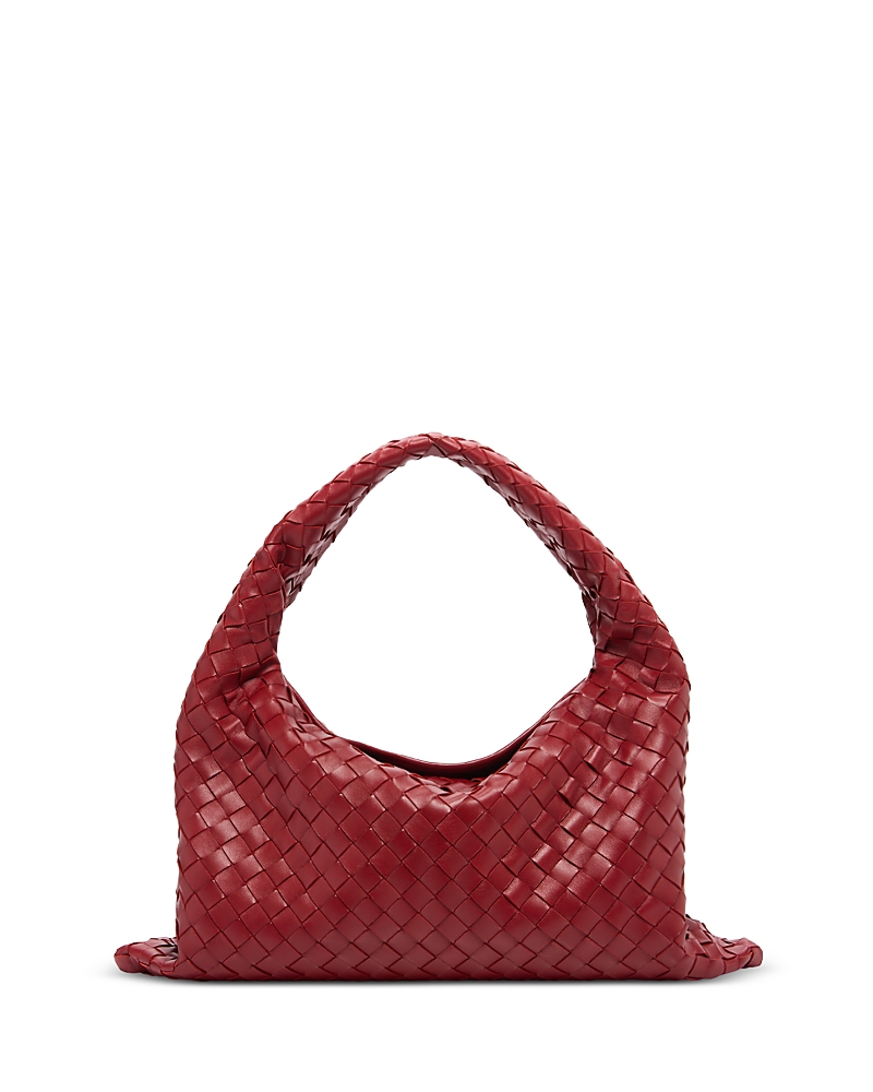 Bottega Veneta Small Hop Intrecciato Leather Shoulder Bag In Red