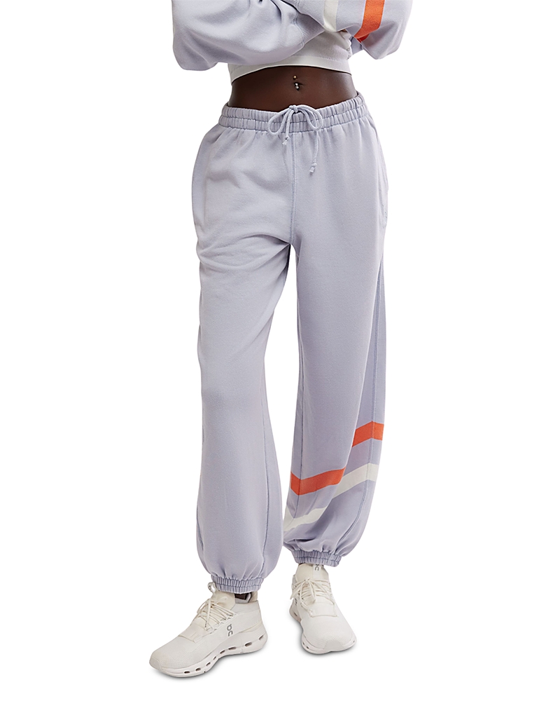 Free People Fp Movement All Star Oversize Graphic Joggers In Steel/flame Combo