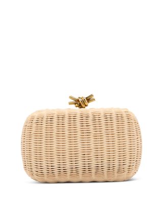 Knot Chain Wicker Box Clutch