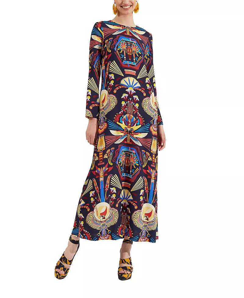 La DoubleJ Long Sleeve Swing Dress in Nephthys Navy