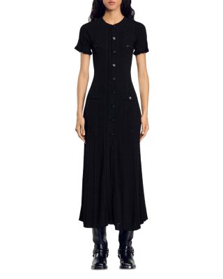 Sandro Milo Button Front Midi Dress