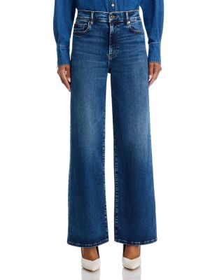 Le Slim Palazzo High Rise Wide Leg Jeans in Skywalk