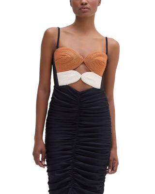 Braided Bodice Midi Dress