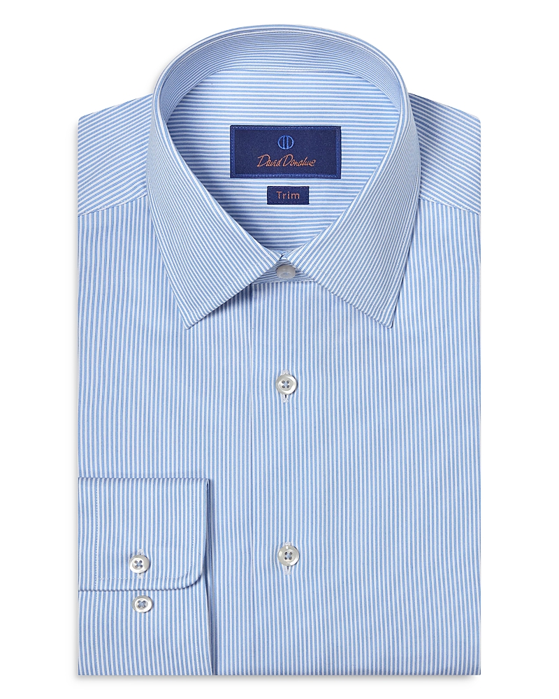 David Donahue Trim Fit Fine Line Twill Stripe Dress Shirt David Donahue Trim Fit Fine Line Twill Stripe Dress Shirt