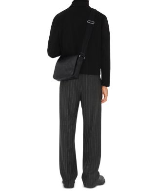 Check Leather Messenger Bag