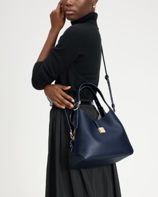 Deco Pebbled Leather Small Crossbody Tote