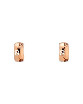 18K Rose Gold Icon Logo Hoop Earrings