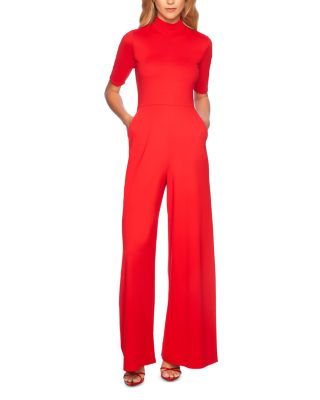 Susana Monaco - Short Sleeve Mock Neck Jumpsuit