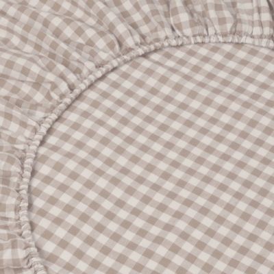 Gingham Linen Blend Fitted Sheet