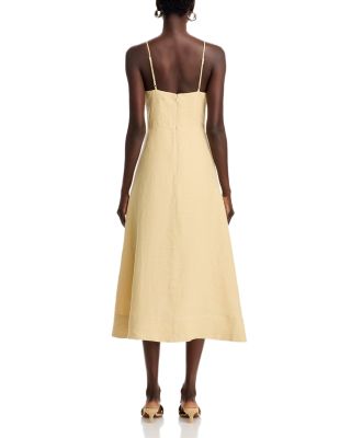 3D Floral Linen Dress