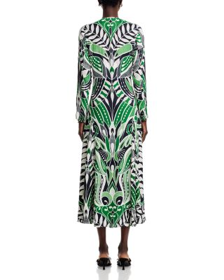 Long Sleeve Printed Midi Dress