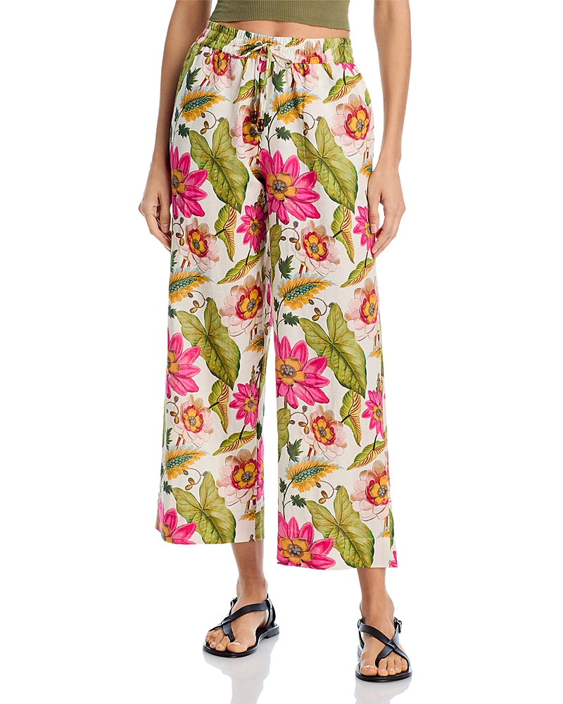 Echo Wide Leg Ankle Pants In Cream