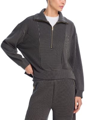 Vintage Havana Striped Quarter Zip Sweatshirt