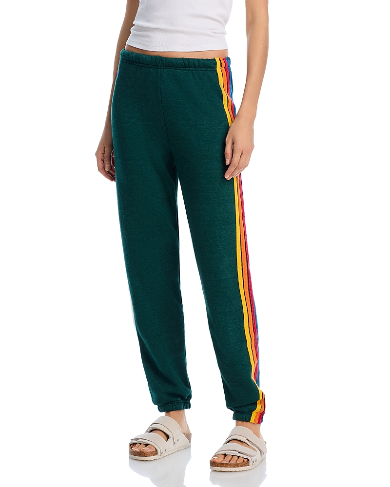 Aviator Nation Stripe Sweatpants In Forest