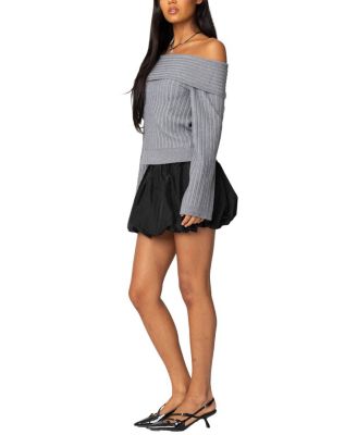 Brandy Fold Over Ribbed Sweater