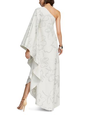 Nevean Floral Crepe Caftan Dress