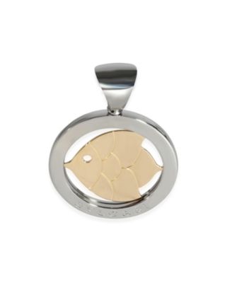 Pre-Owned Bvlgari Tondo 18k Yellow Gold/Steel Fashion Pendant