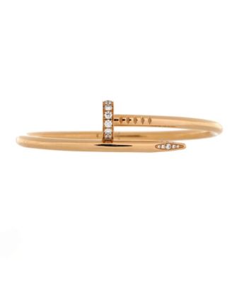 Pre-Owned Cartier Classic Juste un Clou Bracelet 18K Rose Gold with Diamonds