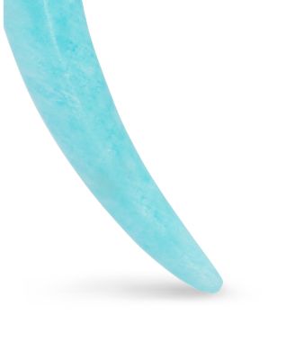 18K Yellow Gold Tusk Amulet with Amazonite