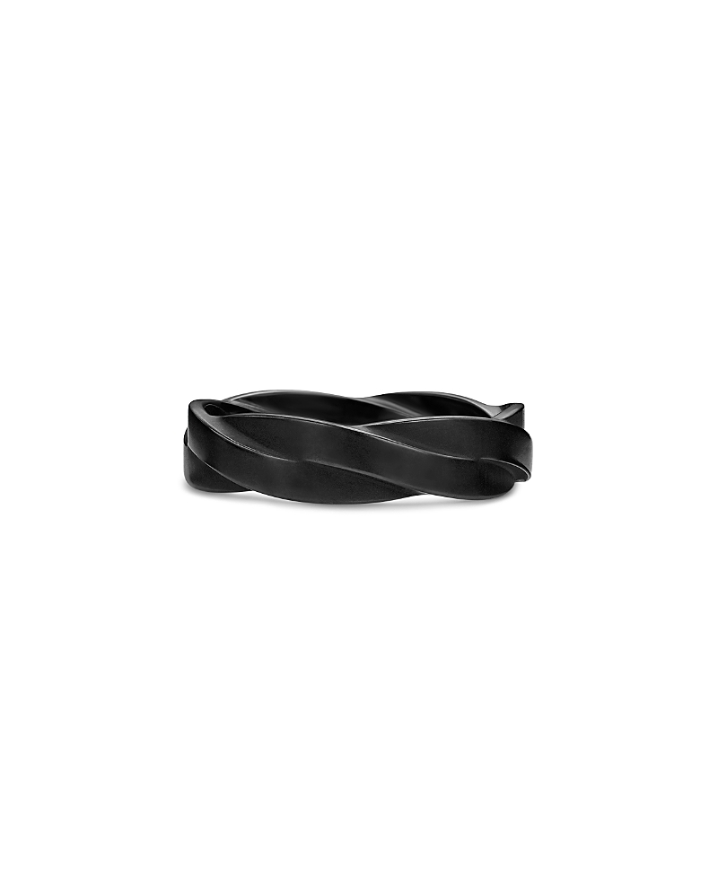 David Yurman Men's Dy Helios Band Ring in Black Titanium, 6mm