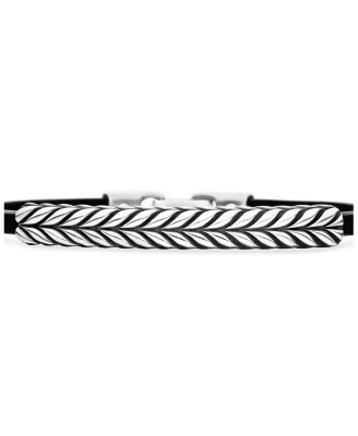 Chevron Leather ID Bracelet