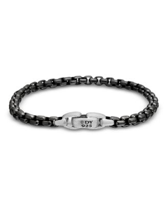 Men's Box Chain Bracelet in Darkened Stainless Steel, 5mm