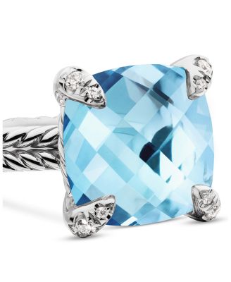Ch&acirc;telaine&reg; Ring with Blue Topaz and Diamonds