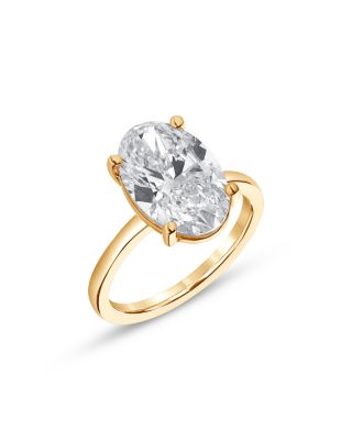 Bloomingdale's Fine Collection - Certified Lab Grown Oval Diamond Engagement Ring in 18K Yellow Gold, 6.0 ct. t.w.