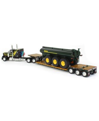  1/64 Black Husky Peterbilt w/ Fontaine Renegade Lowboy & Husky Manure Spreader, DCP - 14 Years+ - Ages 5-7