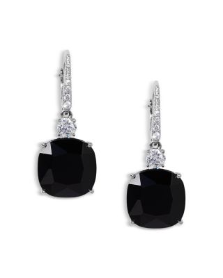 Soleil Cubic Zirconia Clear & Color Cushion Drop Earrings