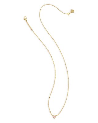 Ari Pink Quartz Mini Heart Pendant Necklace, 19"