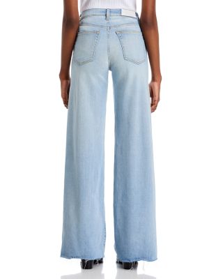 Mid Rise Wide Leg Palazzo Jeans in Cielito
