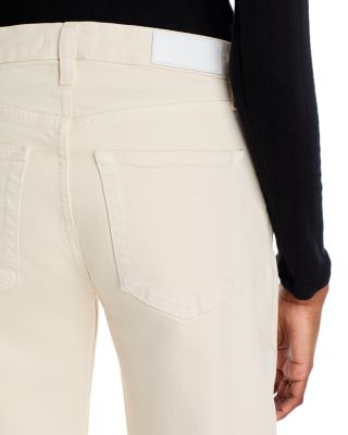 Mid Rise Crop Wide Leg Jeans in White