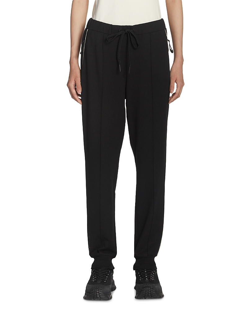 Moncler Satin Track Pants Black In Black
