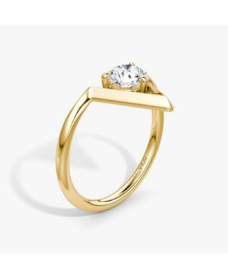 V Solitaire Ring in 14K Yellow Gold, .50ctw Round Brilliant Lab Grown Diamonds