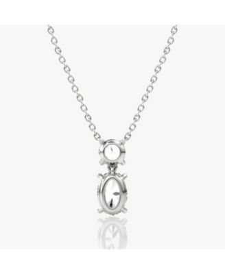  Signature Duo Drop Necklace in 14K Yellow Gold, 1.5ctw Round Brilliant & Oval Lab Grown Diamonds